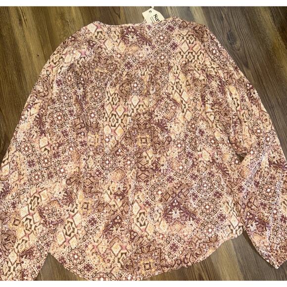 NWT Savanna Jane Medium Brown Andree Embroidered Top Pullover Boho Tunic Shirt - Picture 11 of 11